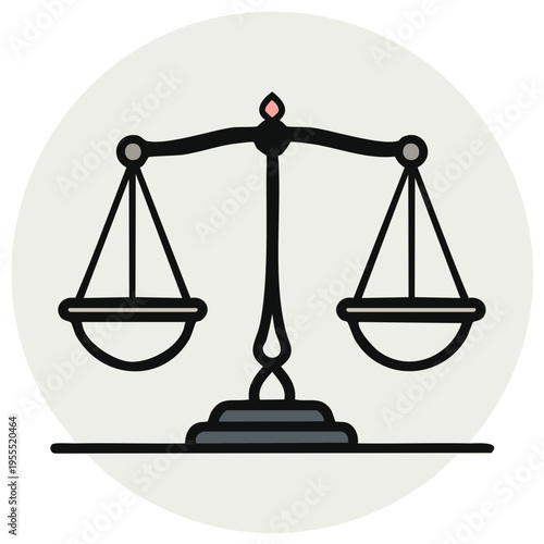 Illustration of a Balance Scale for Justice, Law, and Equal Rights