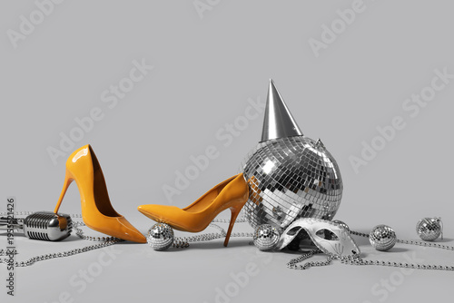 Stylish high heels with dis...