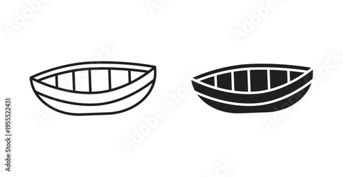 Wooden boat icon. web vector design