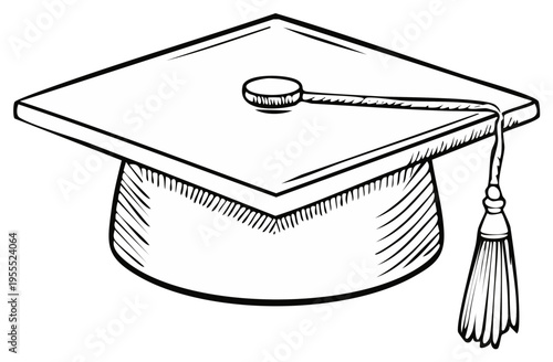 Classic academic graduation cap illustration representing achievement and higher education success