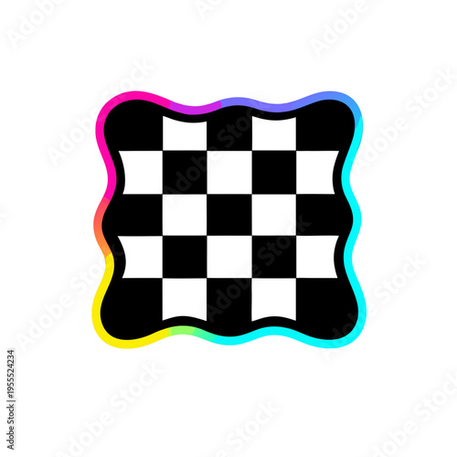 Checkered racing flag icon finish line motorsport vector illustration