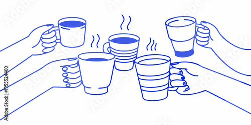 A group of hands raising glasses in a celebratory toast