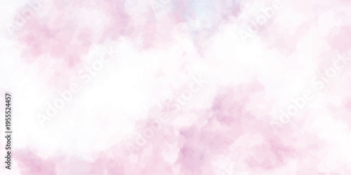 Abstract pink watercolor painting featuring a textured grunge paper design with soft pastel clouds and light smoke patterns against a vintage sky backdrop