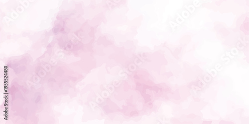 Abstract pink watercolor painting featuring a textured grunge paper design with soft pastel clouds and light smoke patterns against a vintage sky backdrop