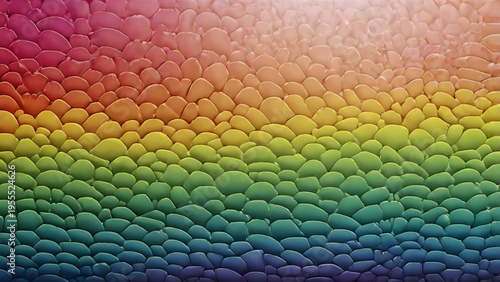 Abstract Rainbow Pebbles Texture Background with Smooth Gradient Colors and Organic Shapes