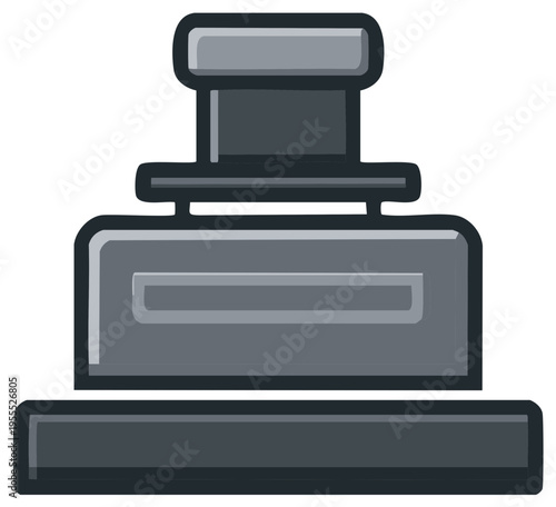 Stylized inkwell icon for writing office supplies and communication concepts
