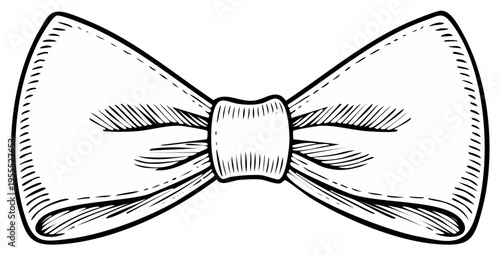 Vintage bow tie sketch illustration hand drawn classic formal neckwear accessory