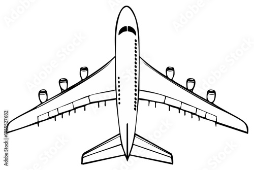 Overhead View of Airplane Ready for Flight