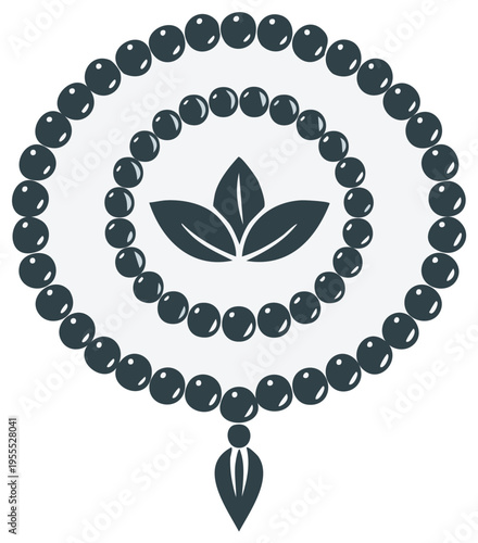 Spiritual Prayer Beads Mandala with Lotus Flower Symbol