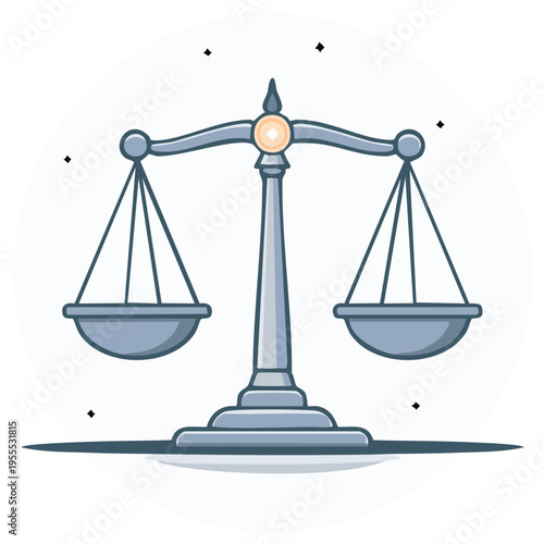 Illustration of a vintage balance scale symbolizing justice and equality