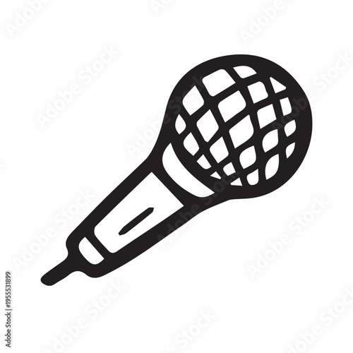 A minimalist vector of a vintage microphone in retro style, featuring simple shapes and subtle details that reflect classic sound, nostalgia, and a clean visual design.