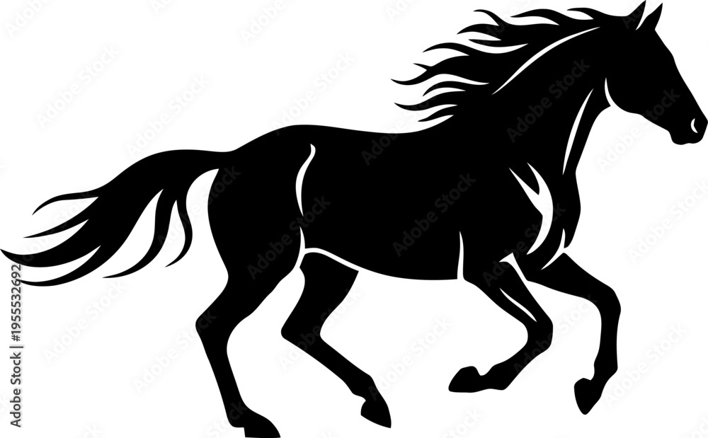 Obraz premium Running Horse Silhouette