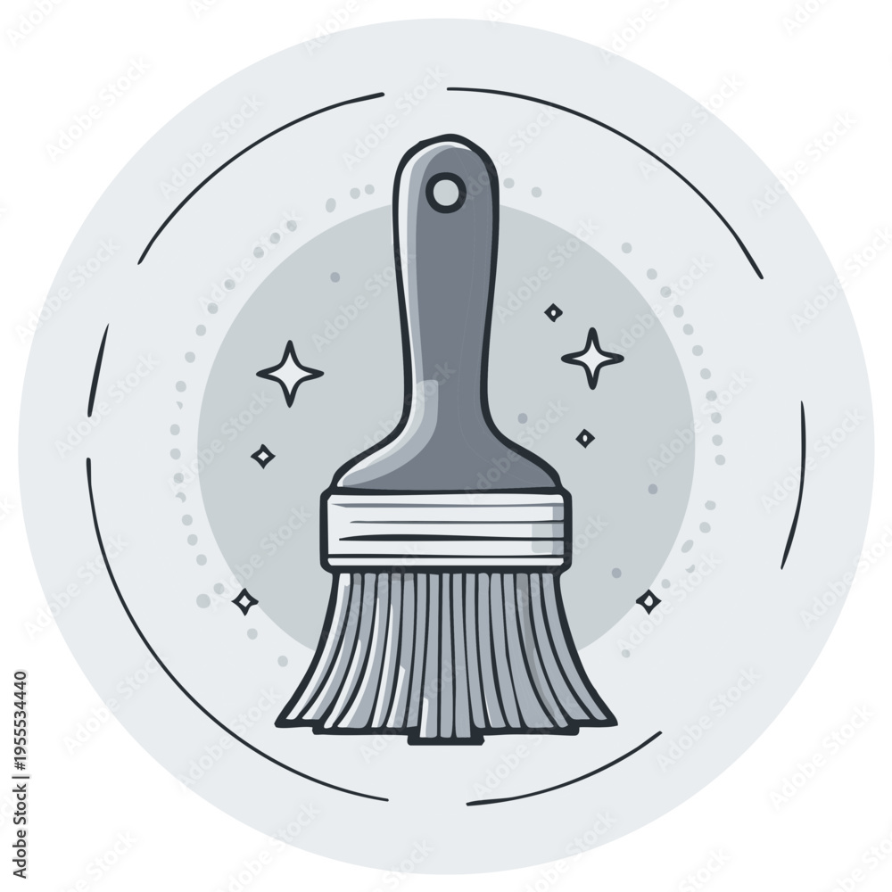 Fototapeta premium Clean Paintbrush Icon Artistic Tool for Creative Projects and Home Improvement