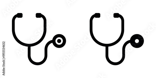 Stethoscope vector icon representing medical, healthcare, and diagnostic concept, part of a large icon set family, ideal for web, app interfaces, presentations, and infographics