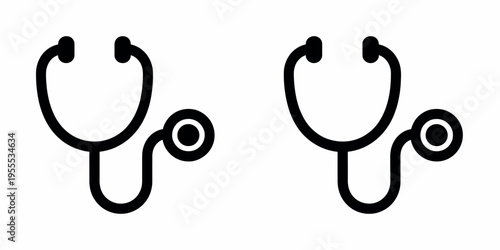 Stethoscope vector icon representing medical, healthcare, and diagnostic concept, part of a large icon set family, ideal for web, app interfaces, presentations, and infographics