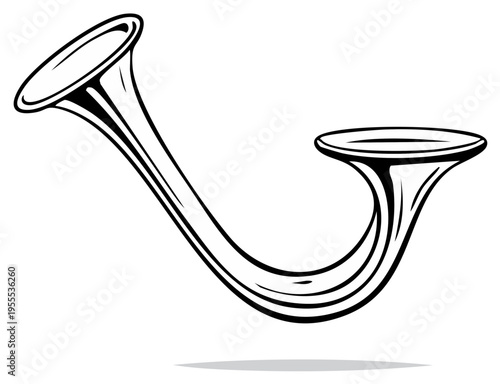 Abstract musical instrument illustration in black and white