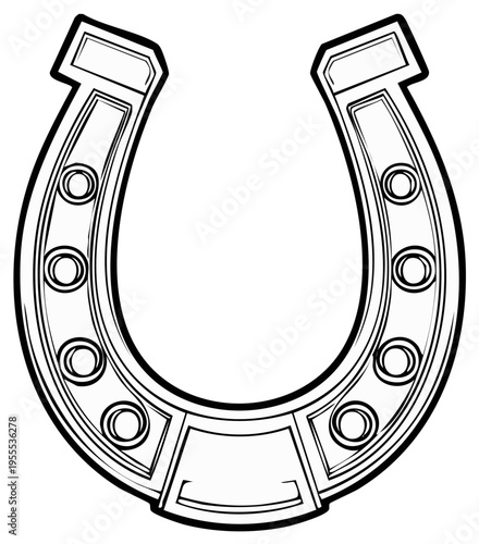 Horseshoe illustration lucky symbol drawing isolated