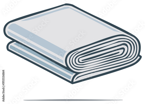 Folded blanket illustration. Layered fabric, cozy and soft, ready for warmth and comfort indoors.