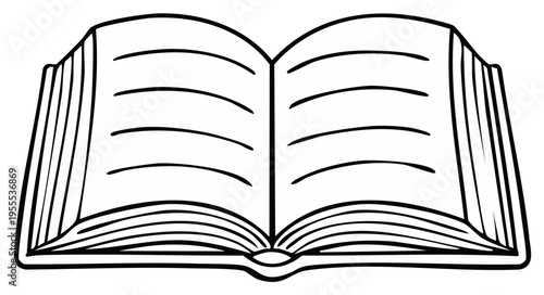 Open book with blank pages illustration symbolizing knowledge and learning