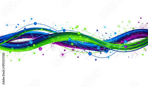 Abstract Vector Technology Network Wave Background for Digital and Tech Design