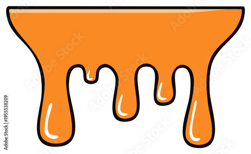 Vibrant Orange Dripping Liquid Graphic Illustration Element for Food or Art Design