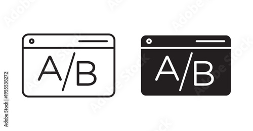 A B test icon. Vector illustration isolated on white.