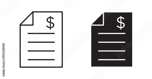 Bank statement icon. Vector illustration isolated on white.