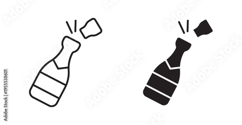 Champagne bottle icon. Vector illustration isolated on white.