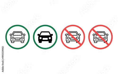 Vehicle car icon set featuring line and silhouette styles, representing automobiles, transportation, and automotive concepts, vector illustration