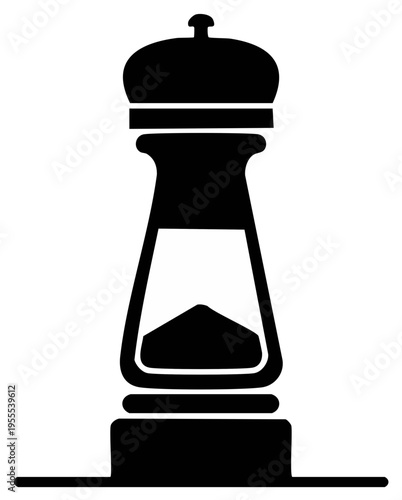 Iconic Salt Shaker Illustration. Food, cooking, kitchen utensils, condiments, seasoning.