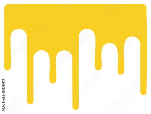 Bright yellow liquid dripping with rounded edges