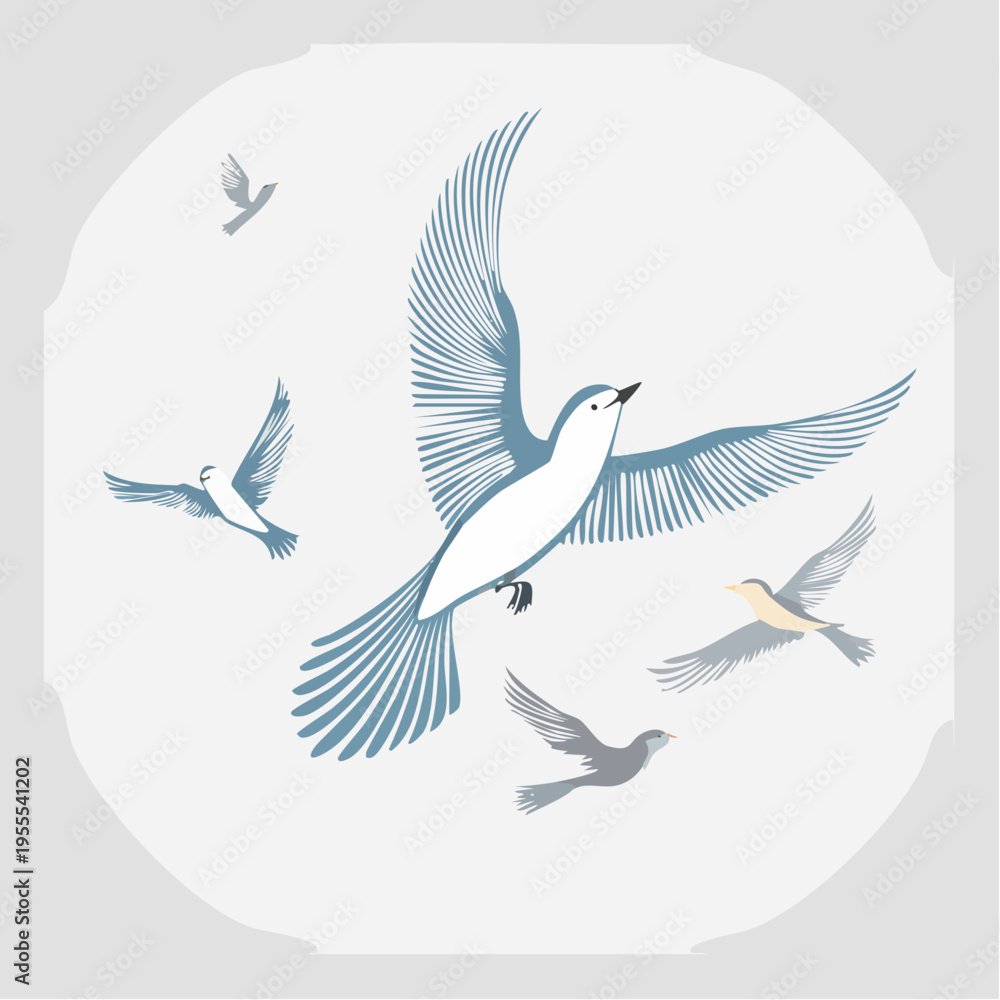 Fototapeta premium Vögel im Flug minimalistisch