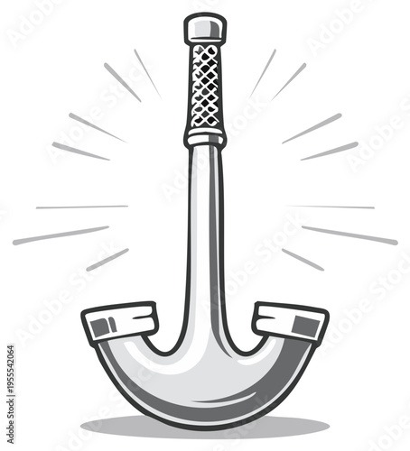 Stylized Retro Musical Instrument With Glowing Rays Illustration