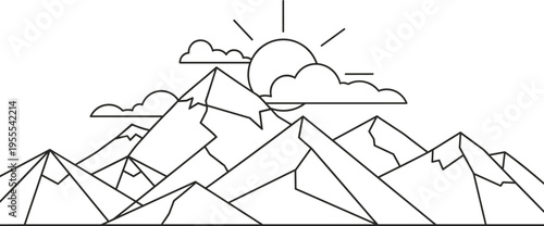 Hand drawn vector illustration of a 3d ant climbing from the ground to a hilltop blueprint sketch featuring architectural city map shapes and construction textures on paper