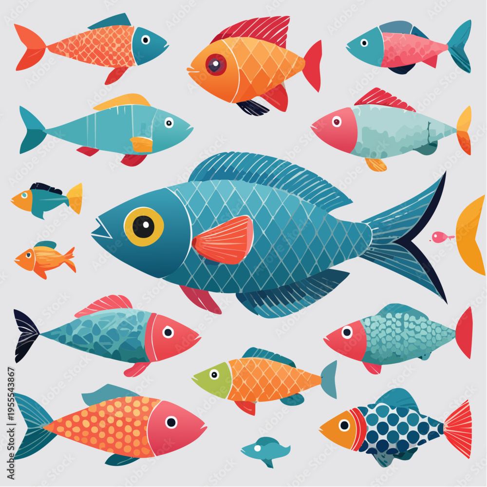 Obraz premium Fisch Set dekorativ