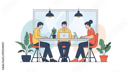 Professional businessman walking and talking on a mobile phone with a handshake icon representing a successful deal made.