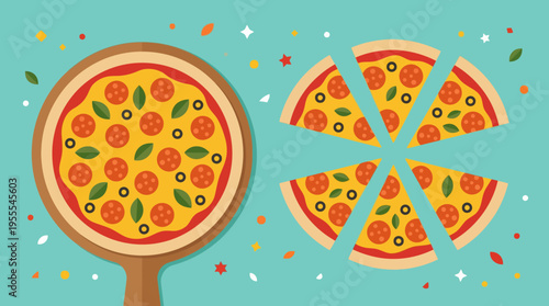 Delicious Sliced Pizza with Toppings 1.