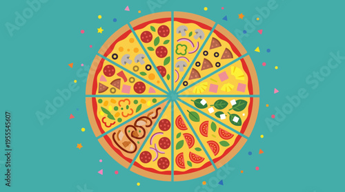 Delicious Sliced Pizza with Toppings.