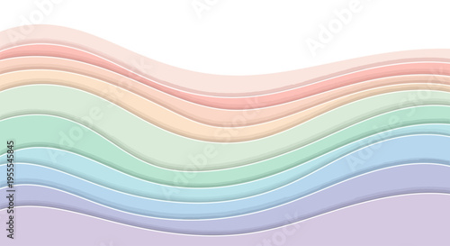 Multicolored wavy layered paper design.