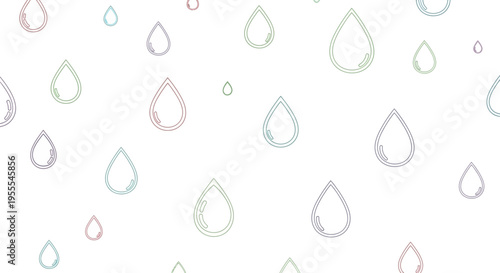 Water Droplets on White Background.