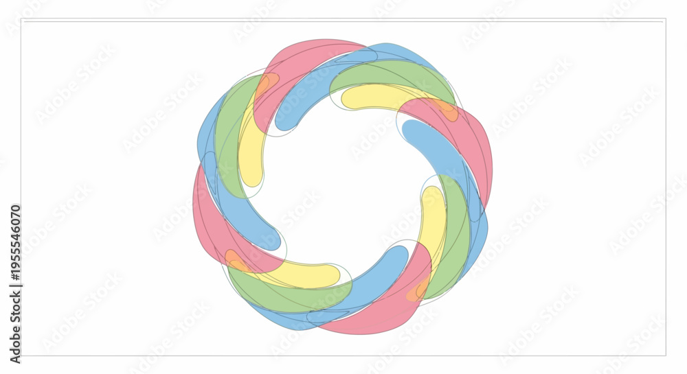 Obraz premium Colorful Braided Circle Design Element.