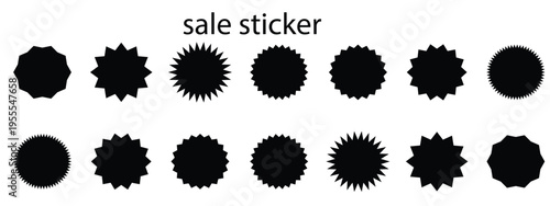 Set price sticker. Sale sticker collection. Set of red starburst, sunburst badges. Label icon sticker. Badge. Design elements - best for sale sticker, price tag, mark. Vector illustraton.
