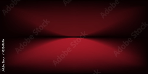 Abstract gradient podium background. Empty red 3D studio background. Clean scene for product presentation mockup template. eps 10