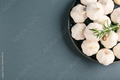 Fresh garlic bulbs with ros...