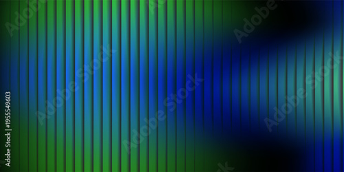 Glass gradient texture with teal and navy ripple pattern and smooth light distortion. Wavy abstract flow, futuristic blur effect, reeded vertical displacement.