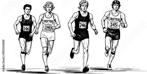 Trotters race sketch illustration
