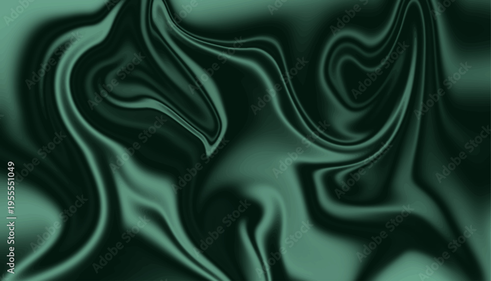 Fototapeta premium Abstract Dark Green Liquid Silk Background