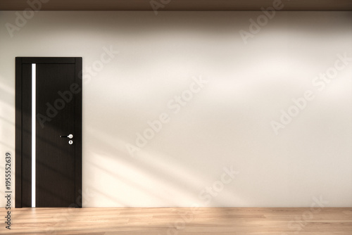 Modern interior Mock up. Wall and white door.3D rendering