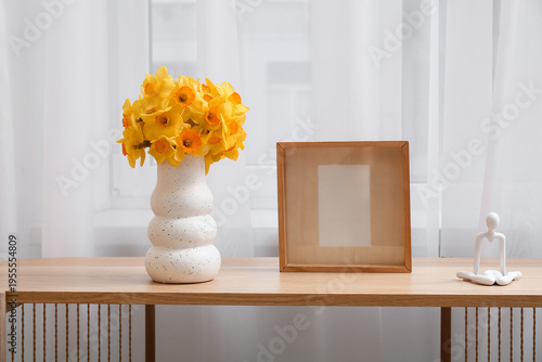 Vase of beautiful yellow da...