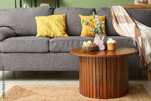 Wooden coffee table with Ea...